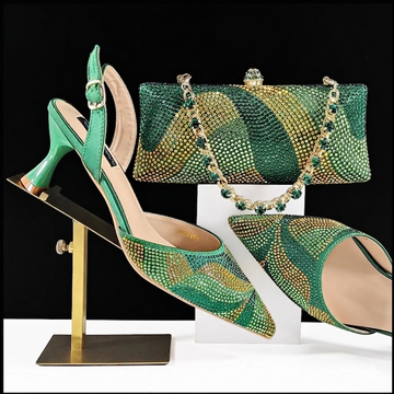 Dazzling Heels & Chic Long Clutch Bag – Perfect Shoes & Bag Set for Special Occasions