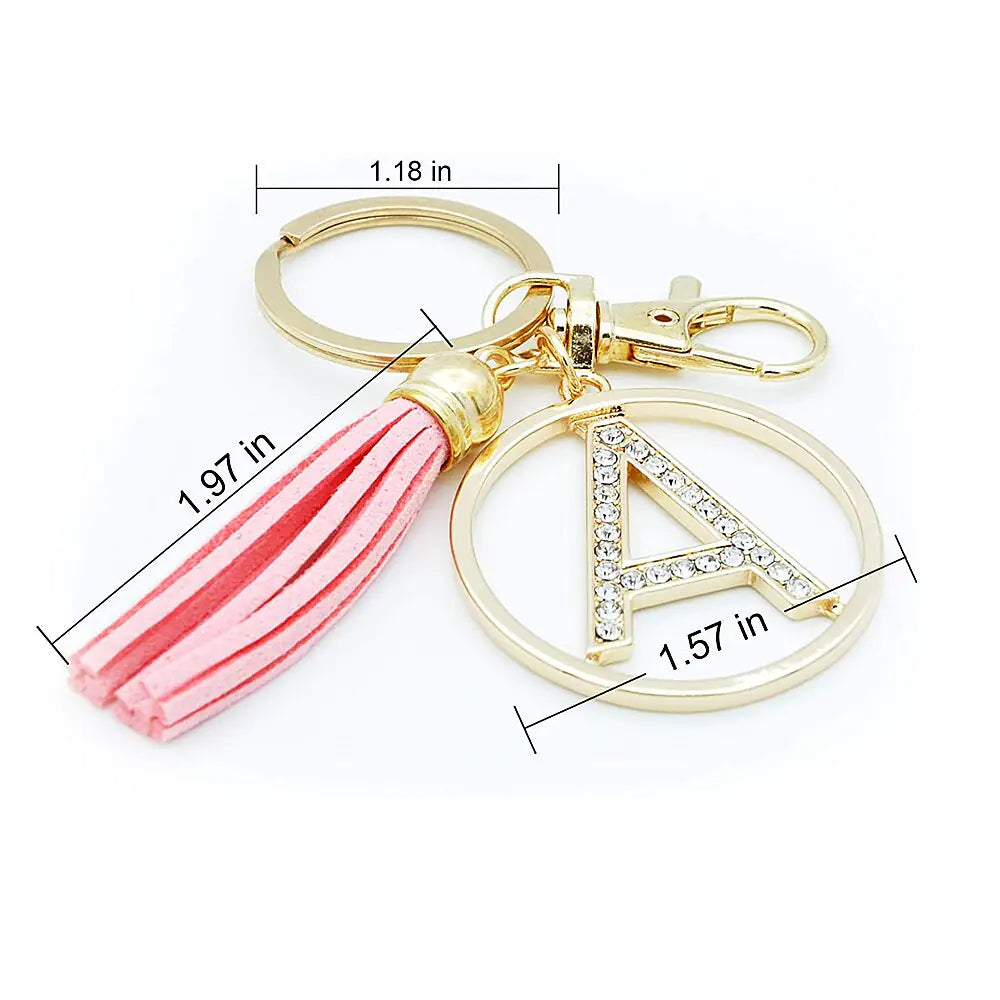 Rhinestones English Letter Alloy Keychain - Blingy Bag LLC