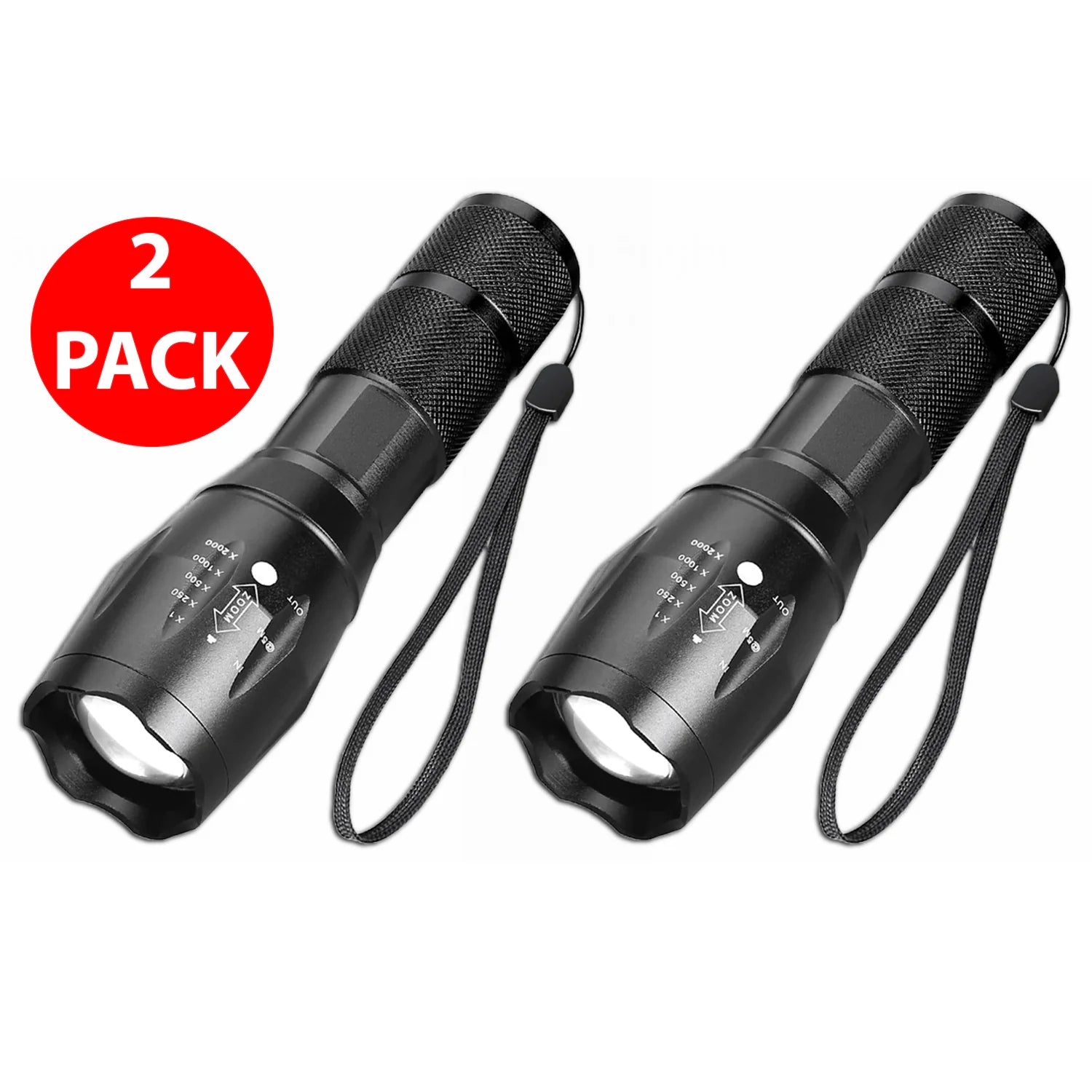 Super-Bright 90000LM LED Tactical Flashlight 5 Modes Zoomable Torch Searchlight - Blingy Bag LLC