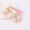 Rhinestones English Letter Alloy Keychain - Blingy Bag LLC