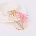 Rhinestones English Letter Alloy Keychain - Blingy Bag LLC