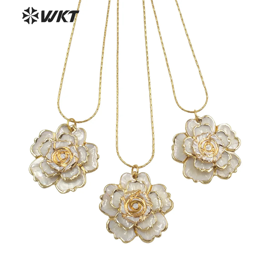 Three elegant flower pendants