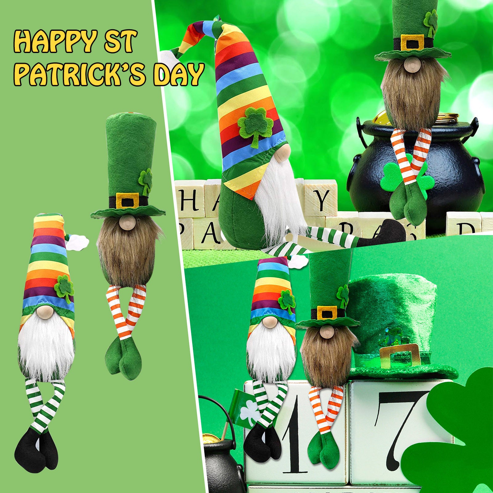 St Patrick's Day Faceless Doll Dwarf Plush Decorations