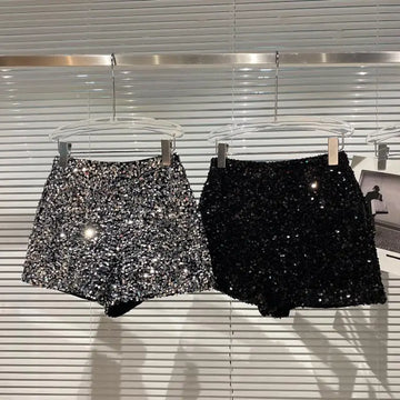 Black Velvet Sequin Shorts – Shiny, Hot & Club-Ready