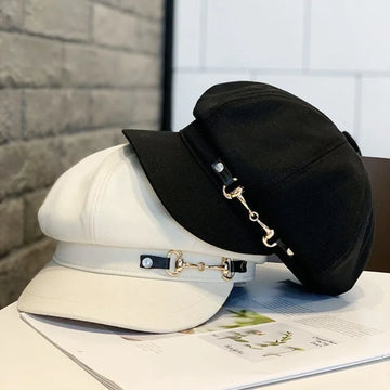 Women’s Autumn/Winter Octagonal Hat – Trendy Fashion Newsboy Cap for Casual Outdoor Wear