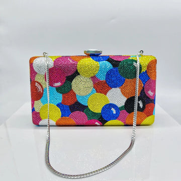 Rainbow Crystal Evening Clutch - Blingy Bag LLC