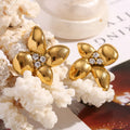 Elegant Shiny Flower Earrings - Blingy Bag LLC