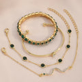 Gemstone Rhinestone Bangle Set - Blingy Bag LLC
