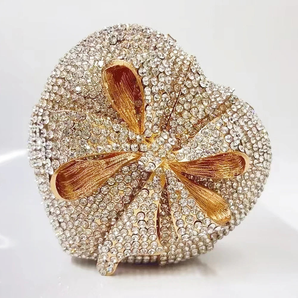A sparkling heart-shaped clutch