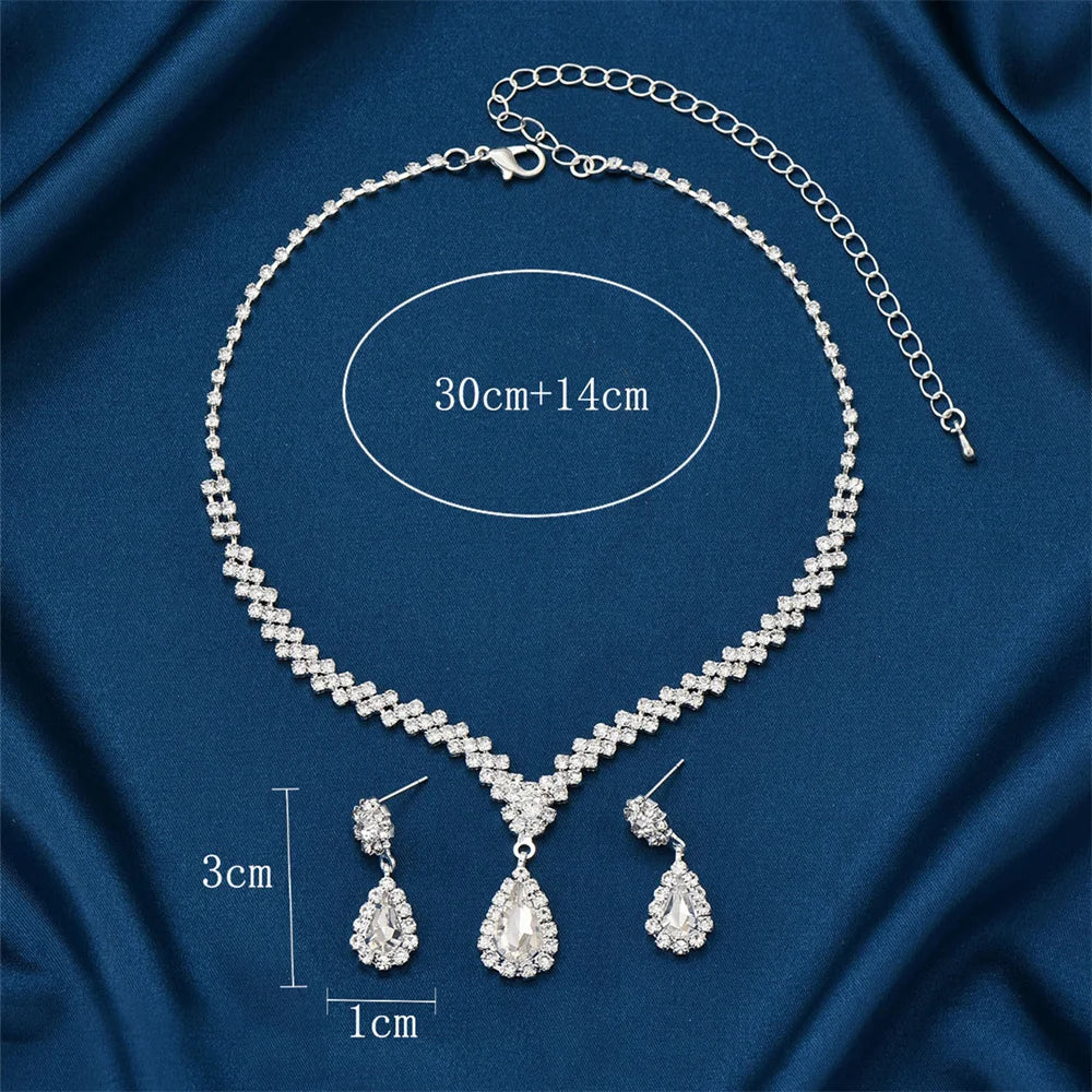 V-Shaped Rhinestone Jewelry Set - Blingy Bag LLC