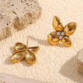 Elegant Shiny Flower Earrings - Blingy Bag LLC