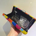 Rainbow Crystal Evening Clutch - Blingy Bag LLC