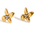 Elegant Shiny Flower Earrings - Blingy Bag LLC