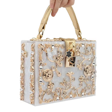 Luxury Women’s Acrylic Rhinestone Clutch – Designer Evening & Shoulder Bag