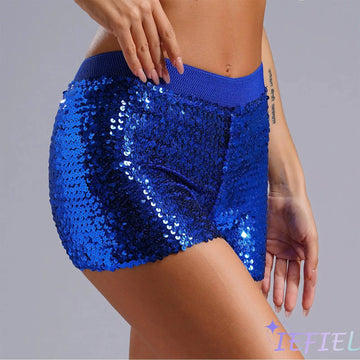 Women’s Sequin Booty Shorts – High Waist Sparkly Rave, Club & Dance Hot Pants
