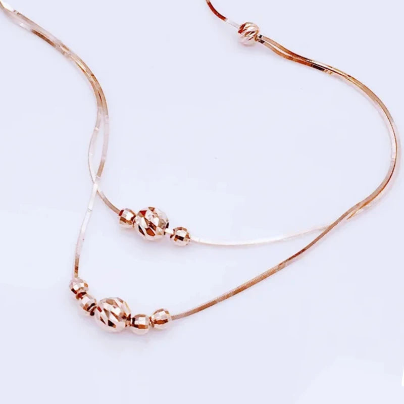 A delicate rose gold necklace