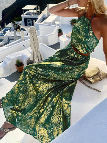 Off Shoulder Women Loose Long Dress