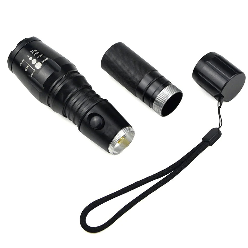 Super-Bright 90000LM LED Tactical Flashlight 5 Modes Zoomable Torch Searchlight - Blingy Bag LLC