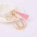 Rhinestones English Letter Alloy Keychain - Blingy Bag LLC