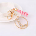 Rhinestones English Letter Alloy Keychain - Blingy Bag LLC